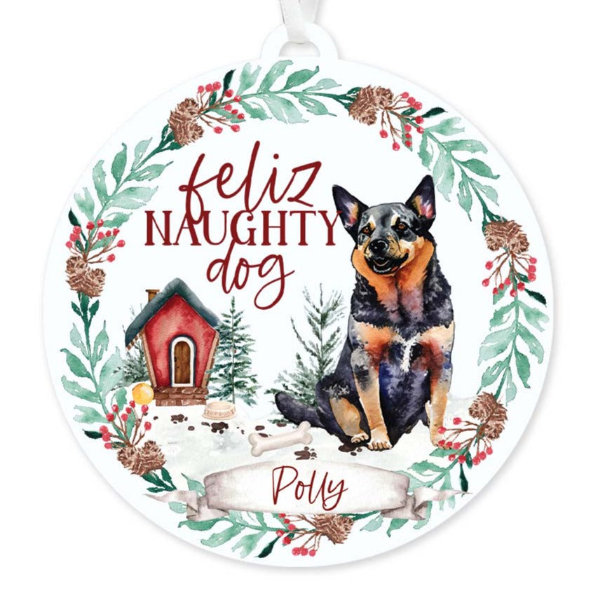 Australian Cattle Dog Ornament - Feliz Naughty Dog