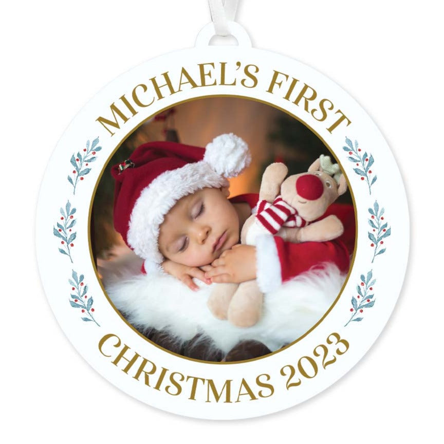 Baby's First Christmas Photo Ornament