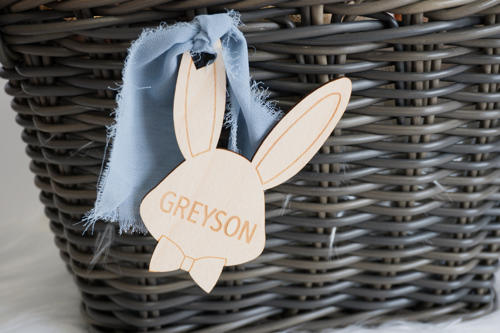 Easter Basket Tag - Bunny with Bowtie