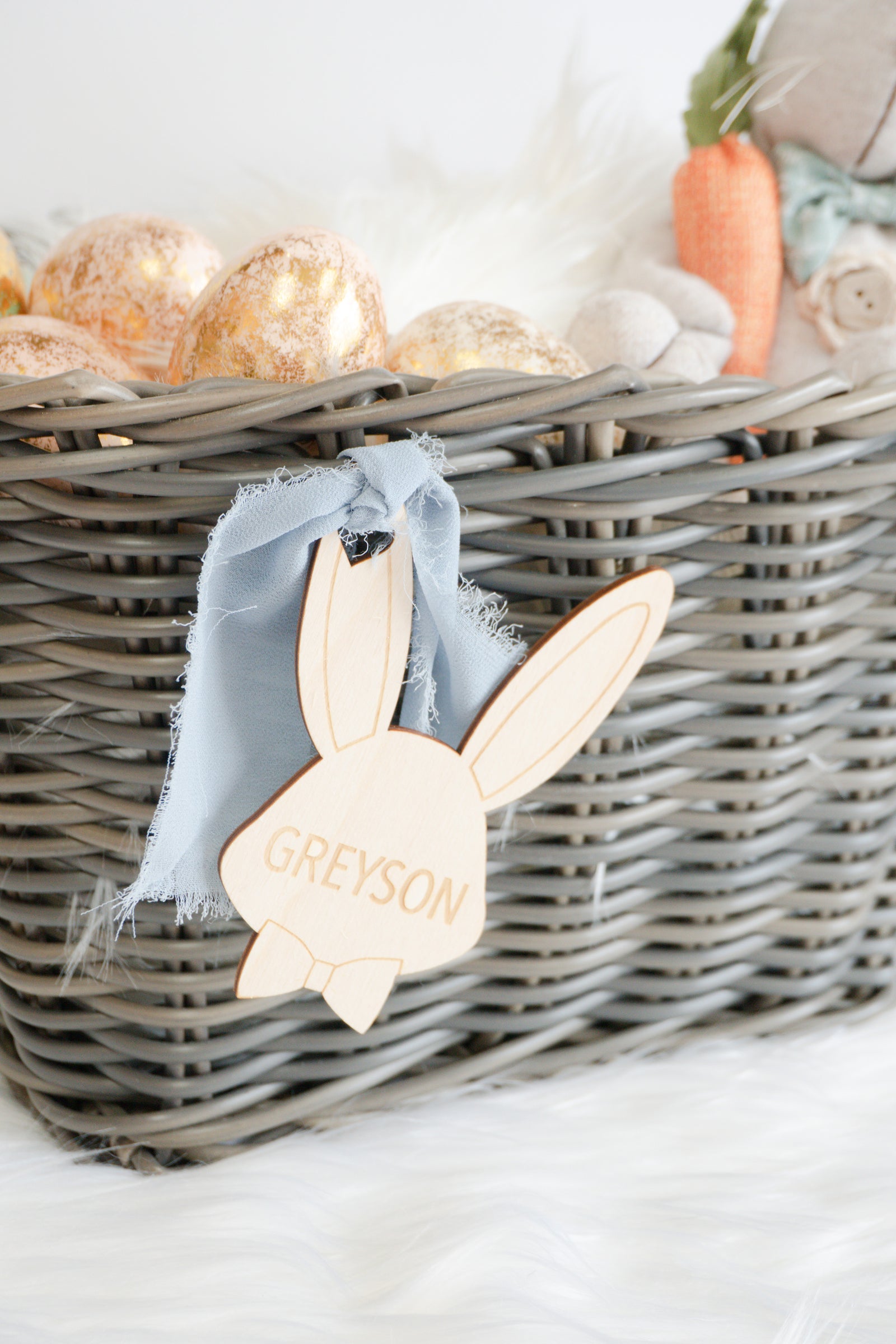 Easter Basket Tag - Bunny with Bowtie