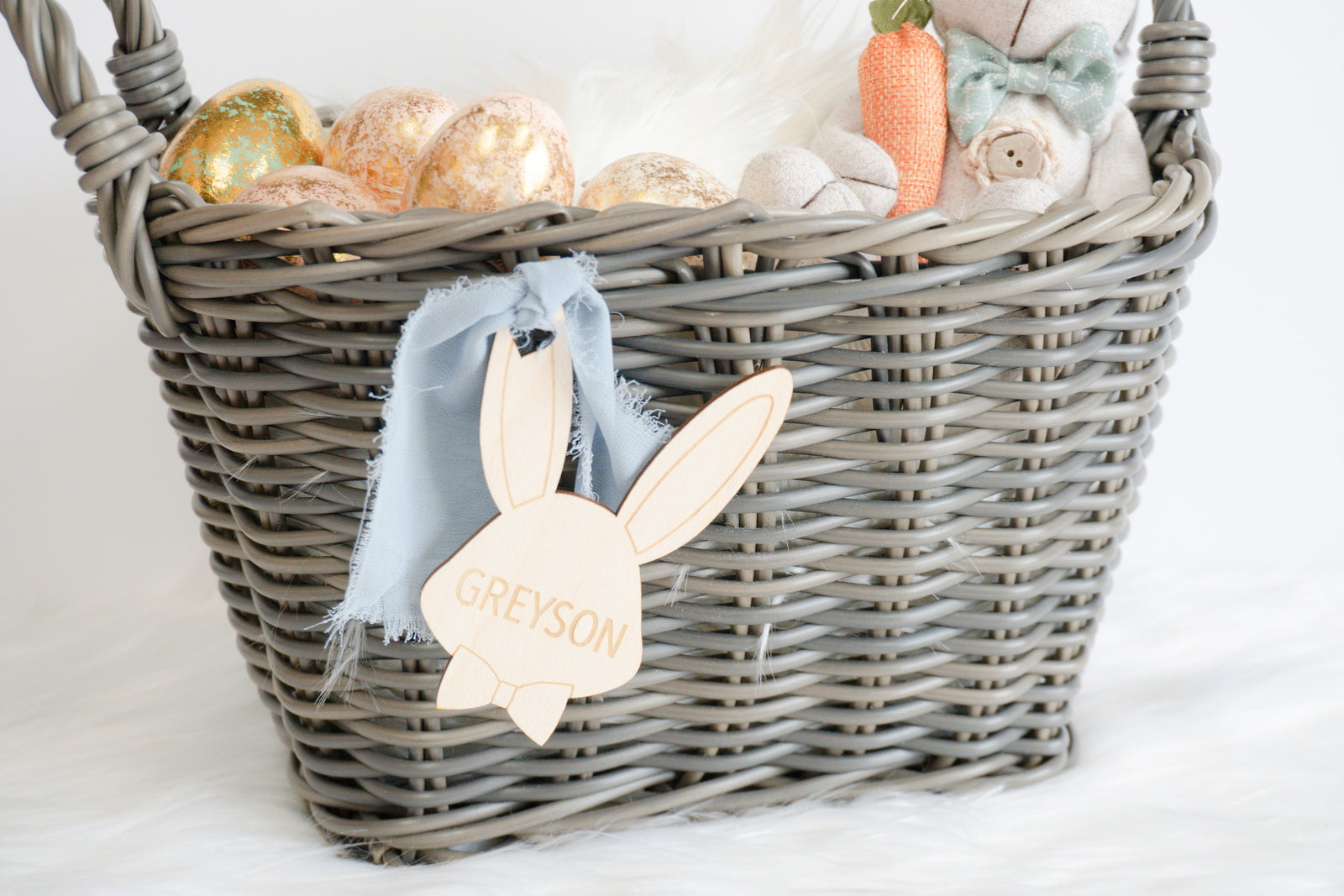 Easter Basket Tag - Bunny with Bowtie