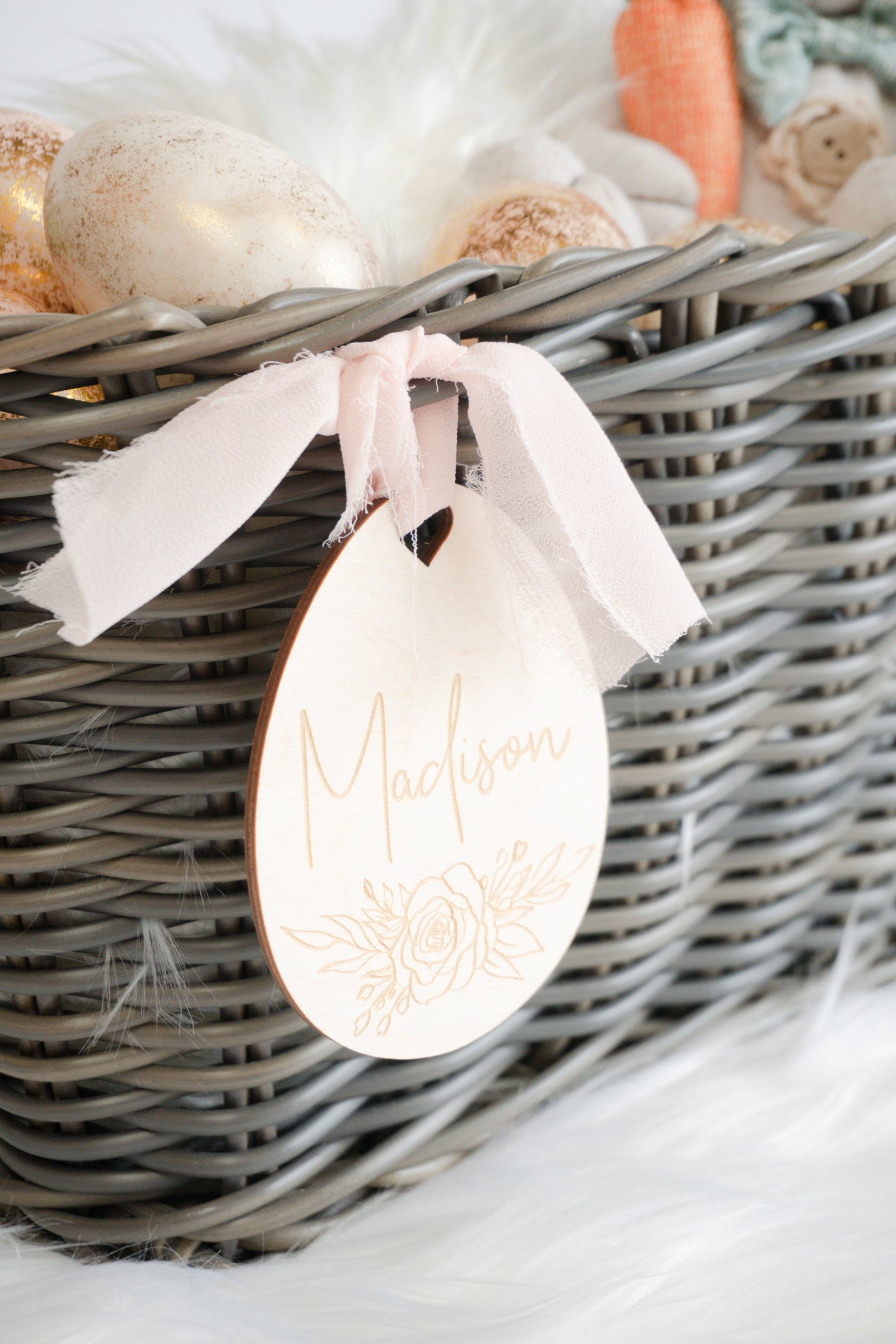 Easter Basket Tag - Floral Egg
