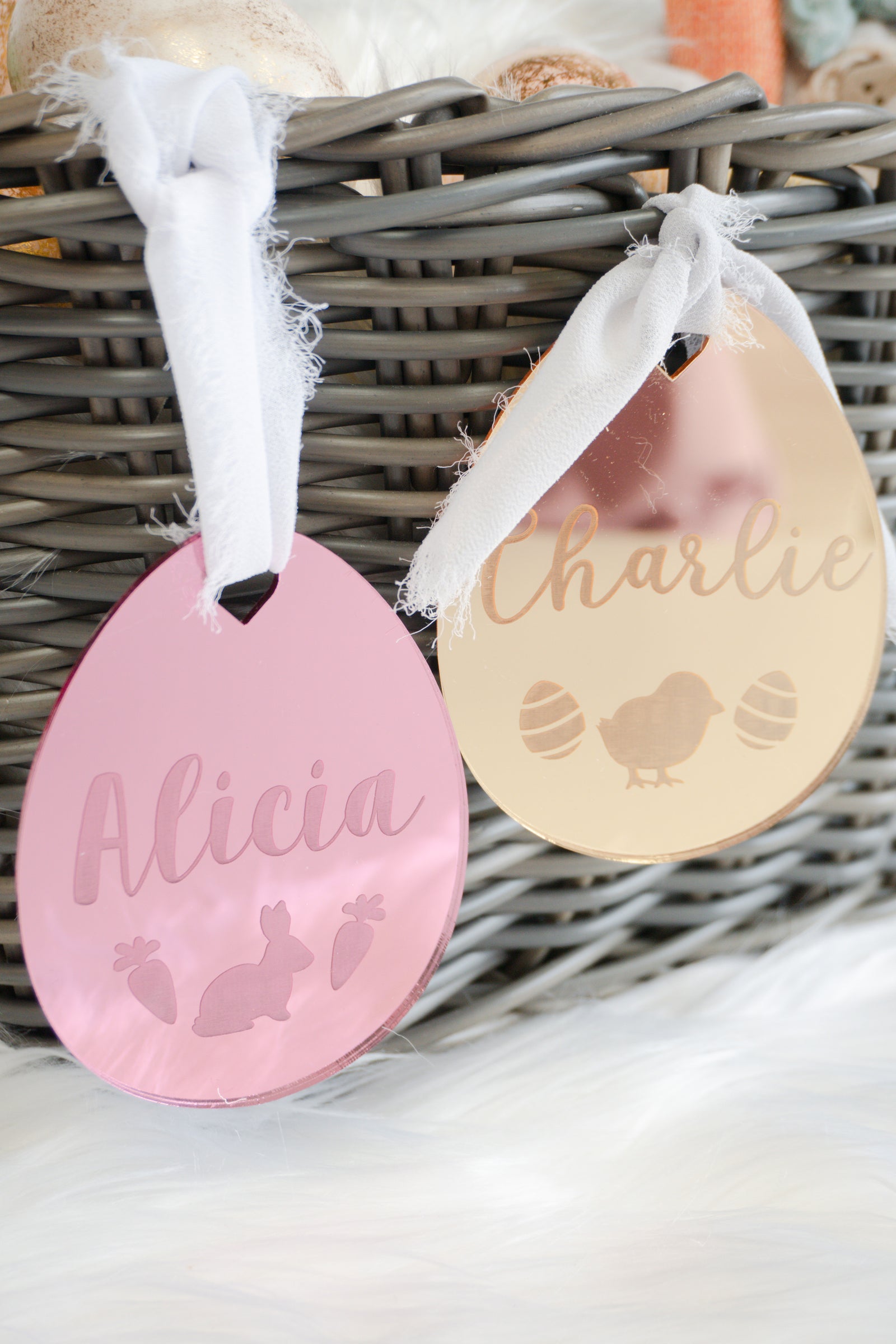 Easter Basket Tag - Engraved Egg