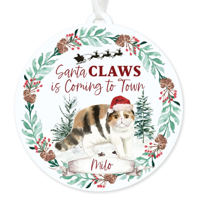 Exotic Shorthair Cat Ornament - Santa Claws