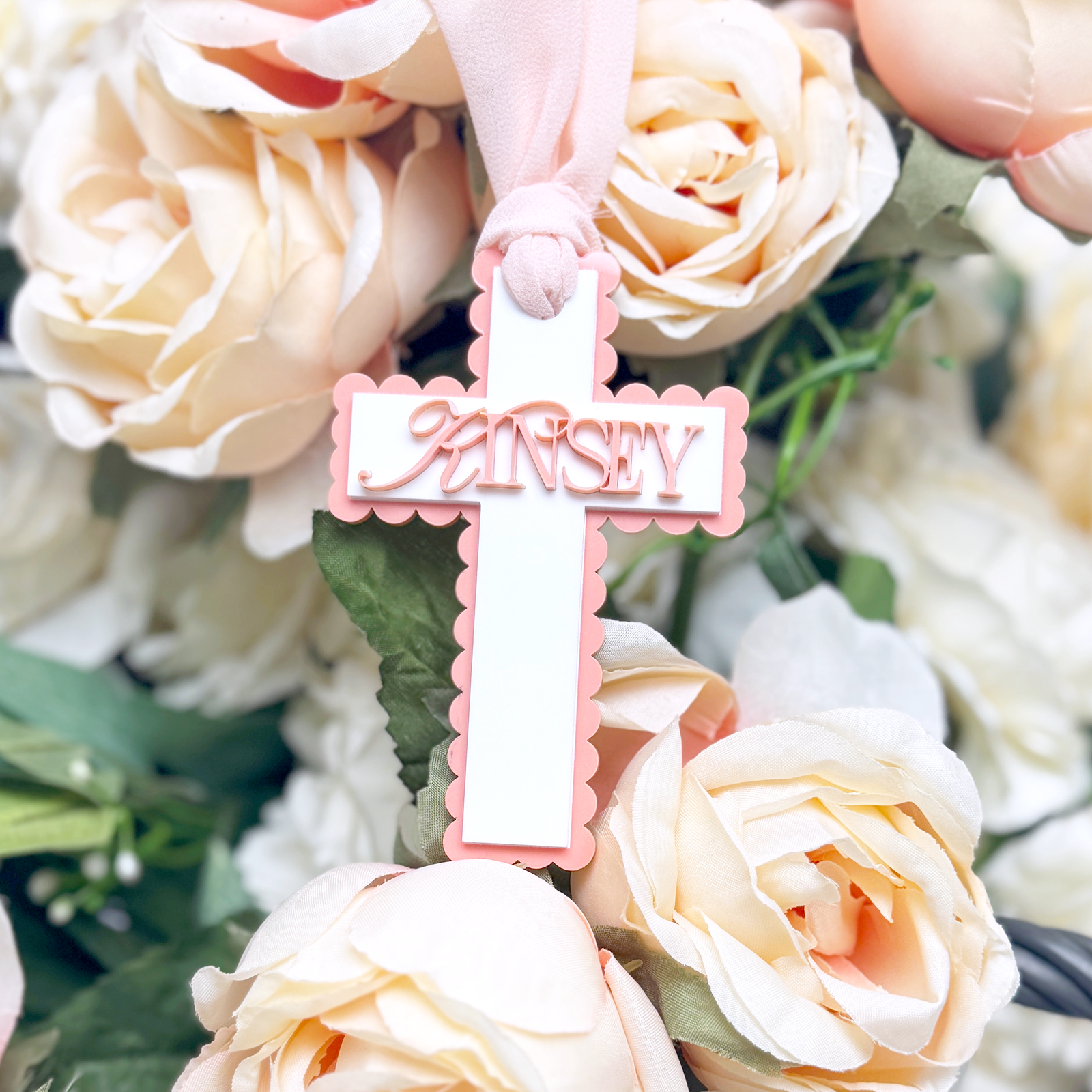 Easter Basket Tag - Scalloped Cross