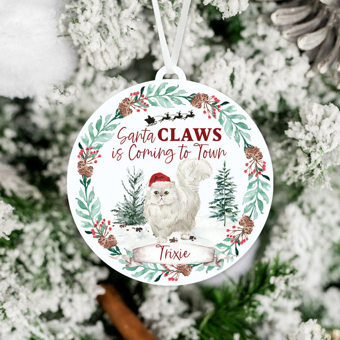 Persian Cat Christmas Ornament - Santa Claws
