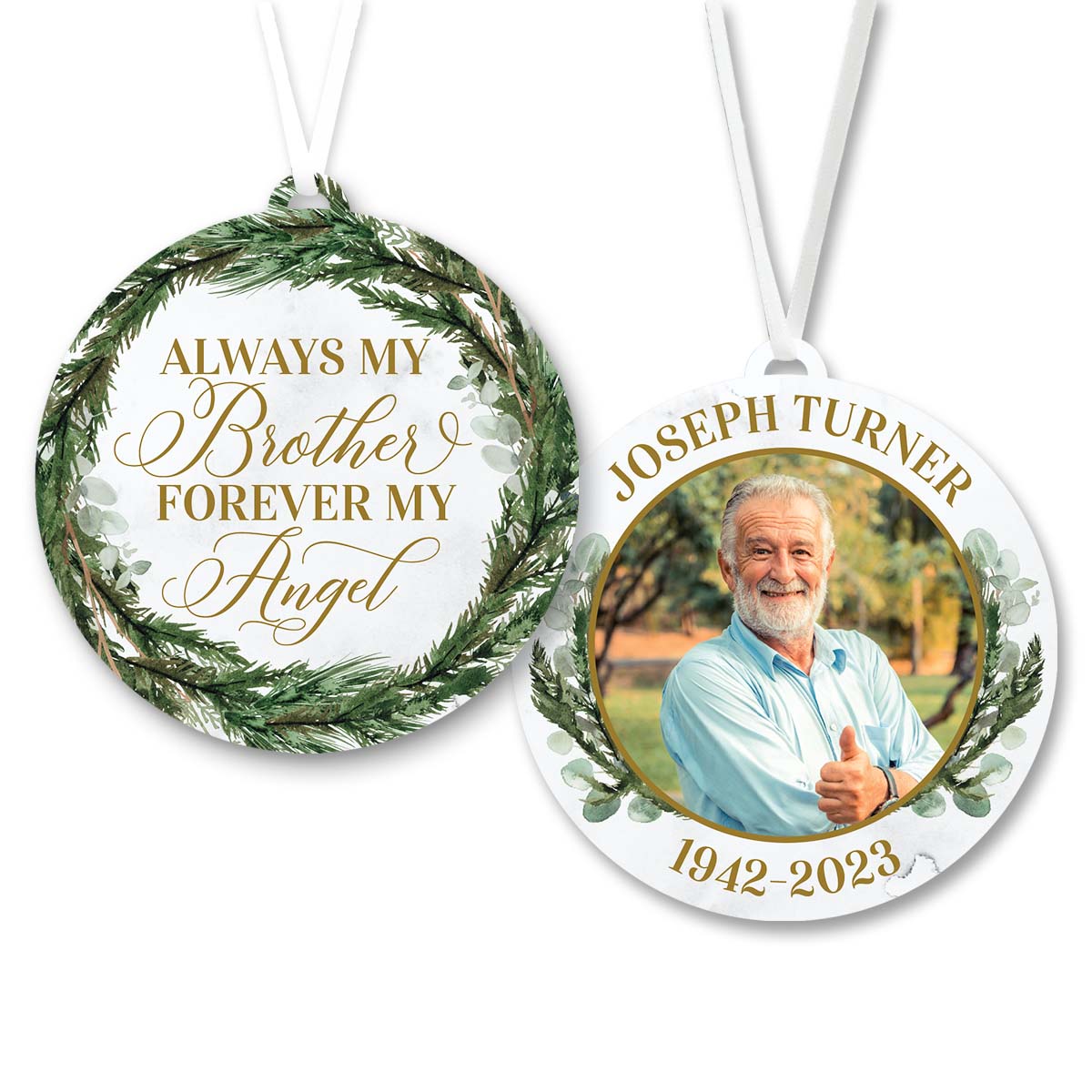 Always My Brother Forever My Angel Memorial Ornament