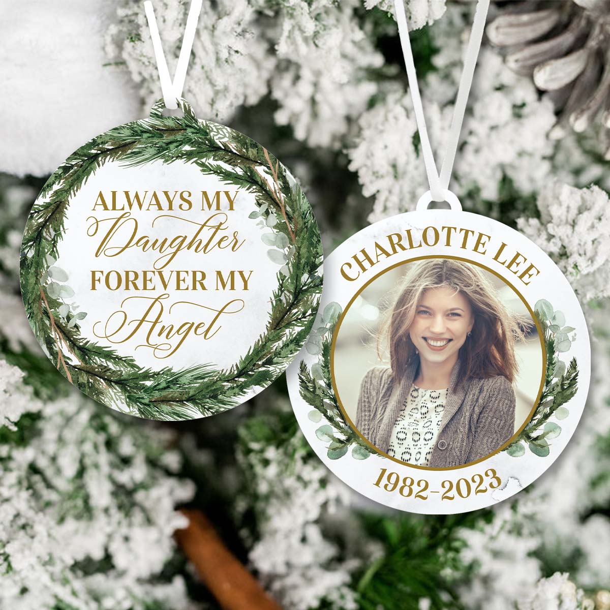 Always My Daughter Forever My Angel Memorial Ornament