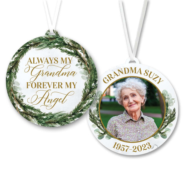 Always My Grandma Forever My Angel Memorial Ornament