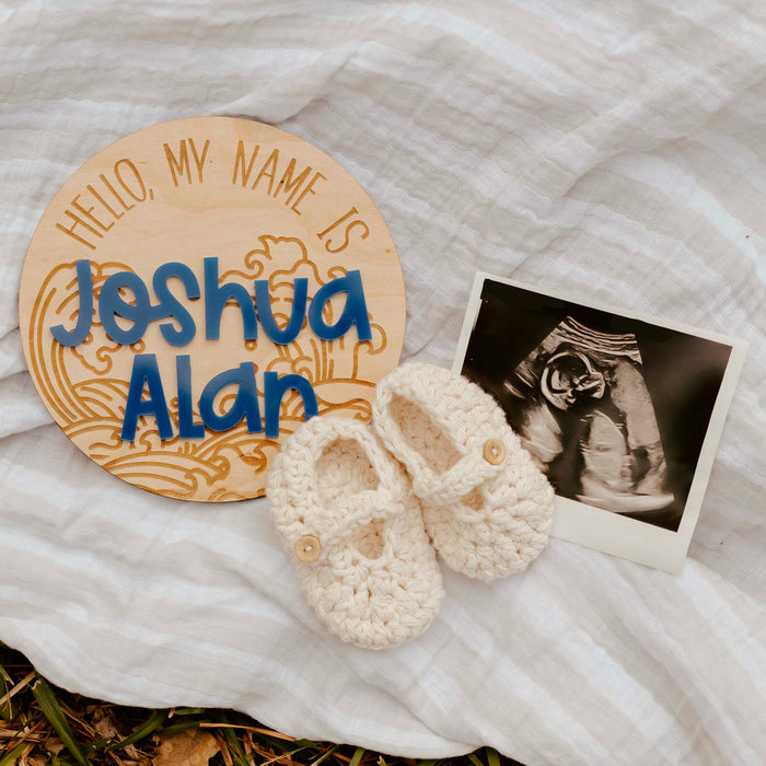 Personalized Baby Name Sign - Waves