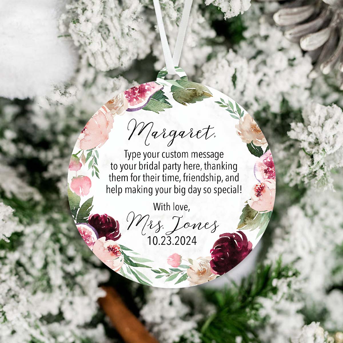 Bridesmaid Thank You Ornament