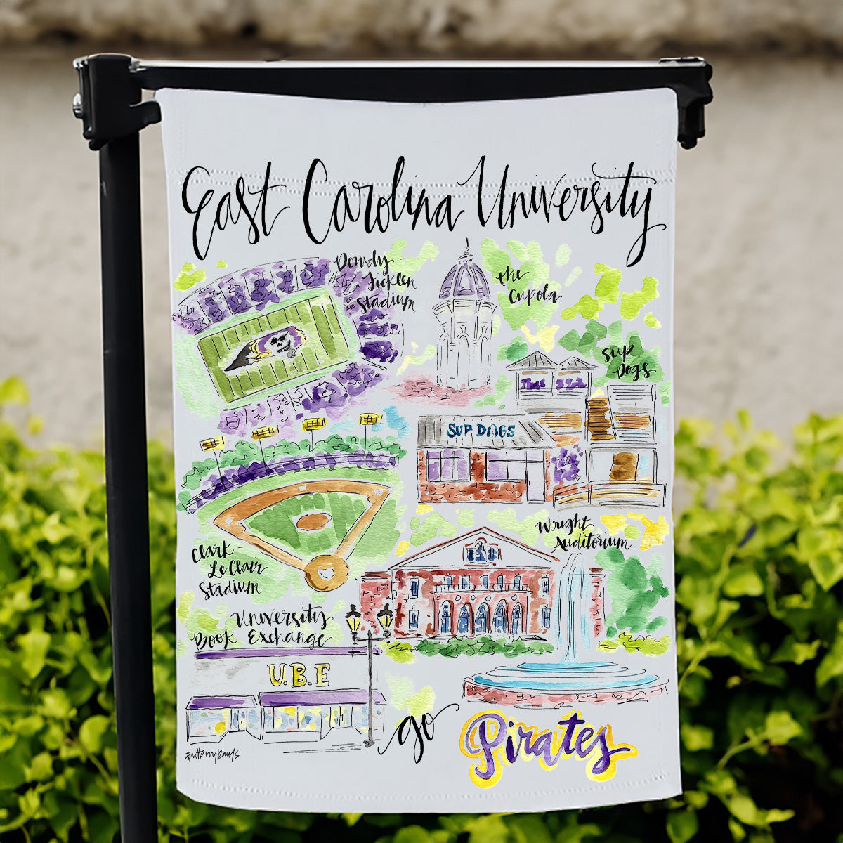East Carolina University Garden Flag - Brittany Rawls Art