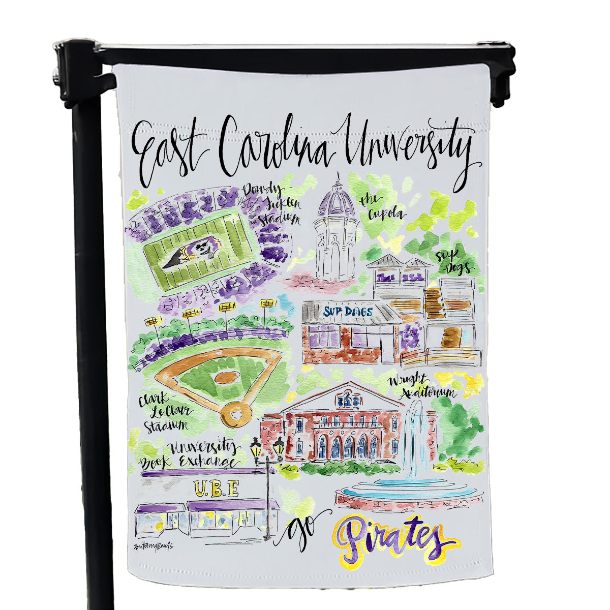 East Carolina University Garden Flag - Brittany Rawls Art