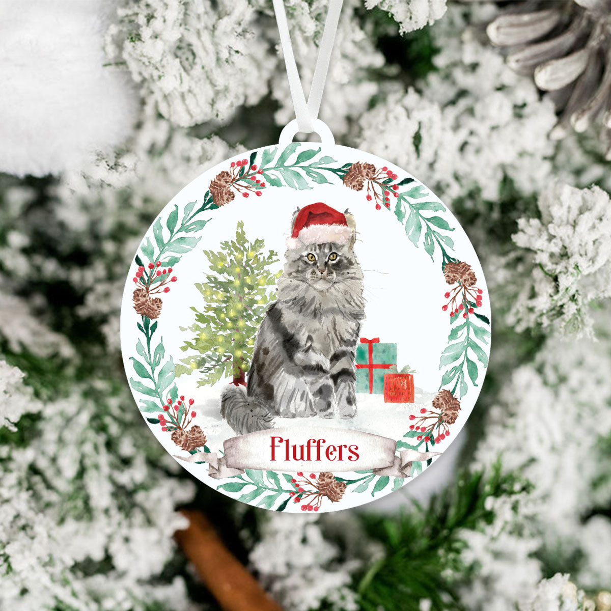 Maine Coon Cat Ornament - Santa Claws