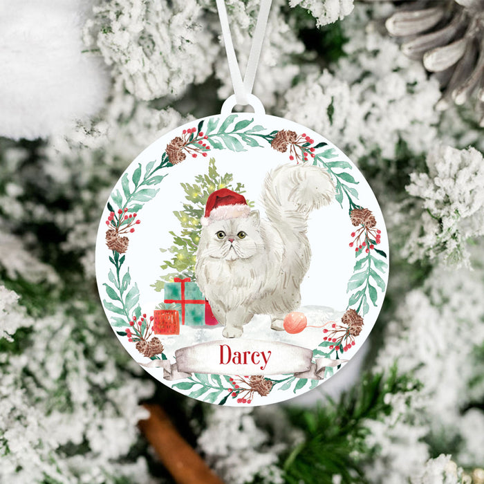 Persian Cat Christmas Ornament