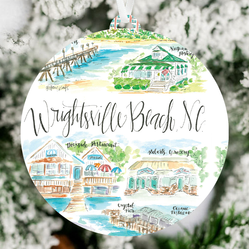 Wrightsville Beach Ornament - Brittany Rawls Art
