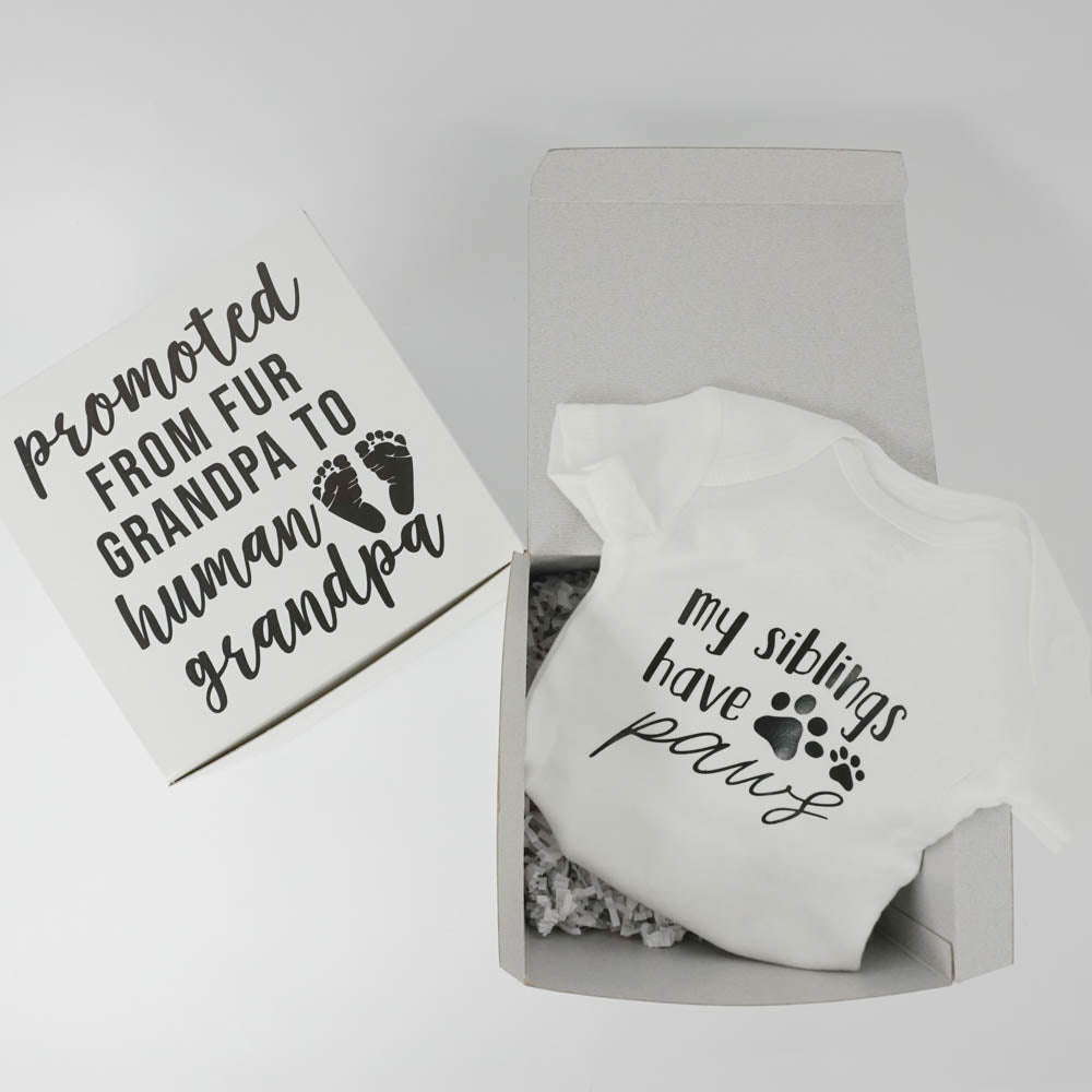 Promoted from Fur Grandpa to Human Grandpa Gift Box