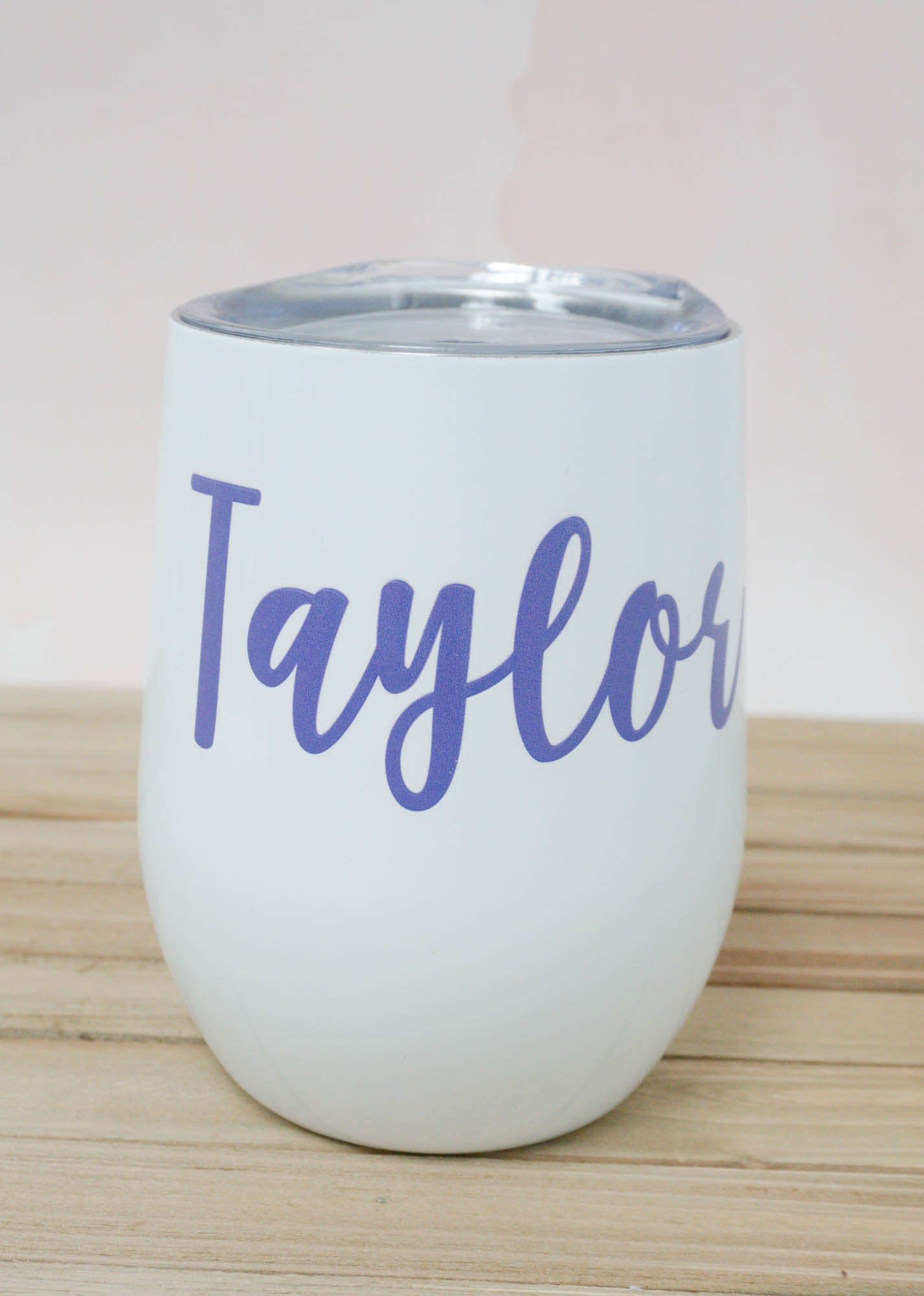 Personalized Name Wine Tumbler in Selena Font