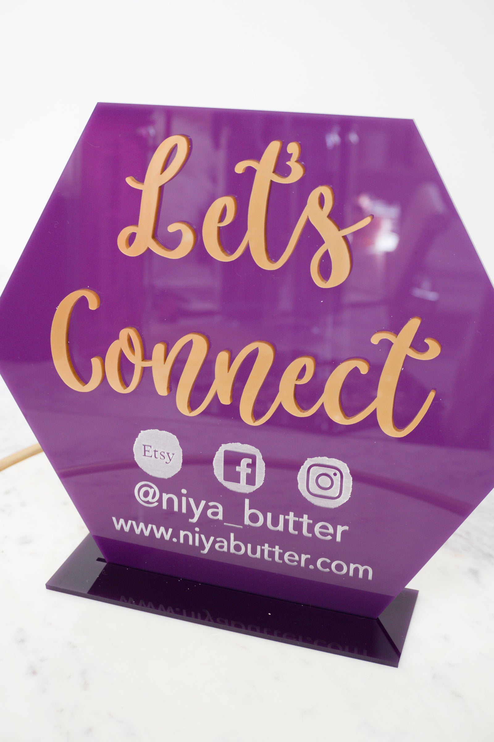 Let's Connect Acrylic Sign for Boutiques & Small Businesses