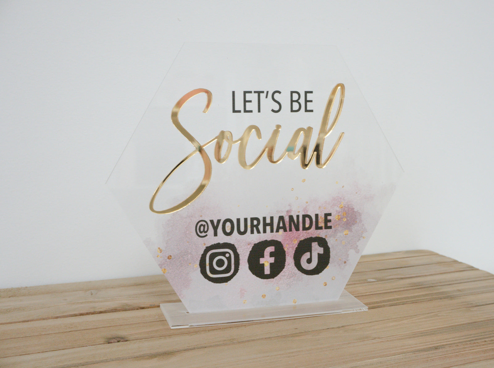 Let's Be Social Acrylic Sign for Boutiques & Small Businesses