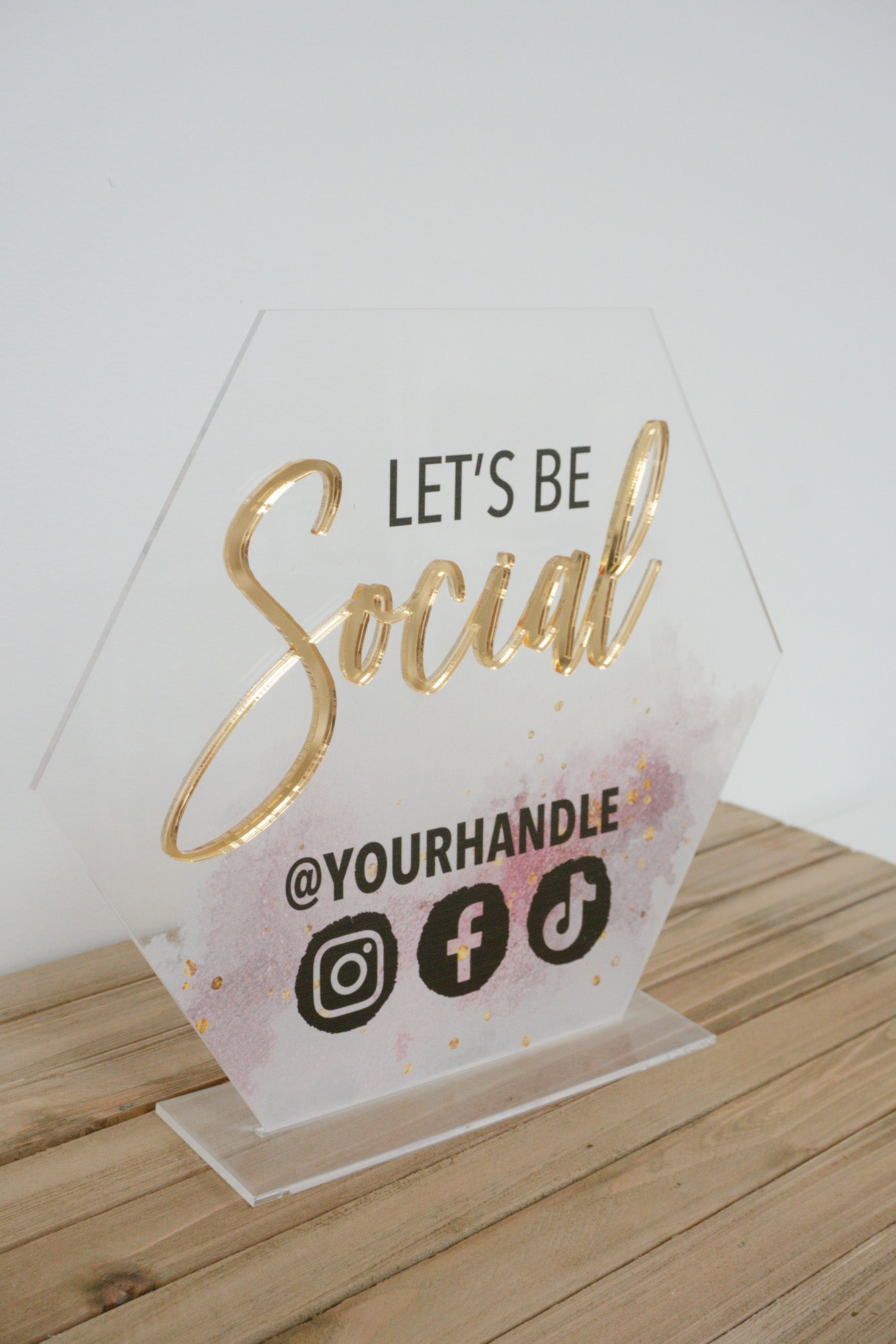 Let's Be Social Acrylic Sign for Boutiques & Small Businesses