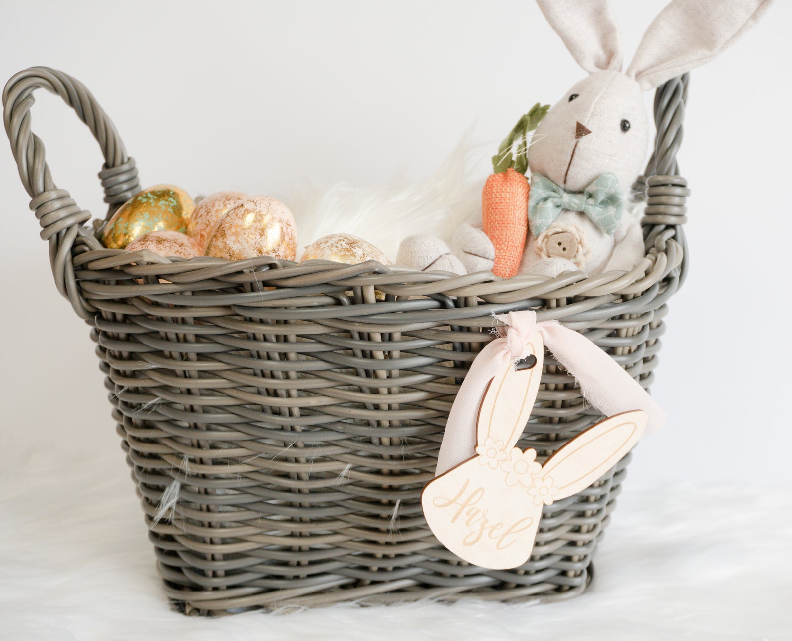 Easter Basket Tag - Bunny with Flower Crown