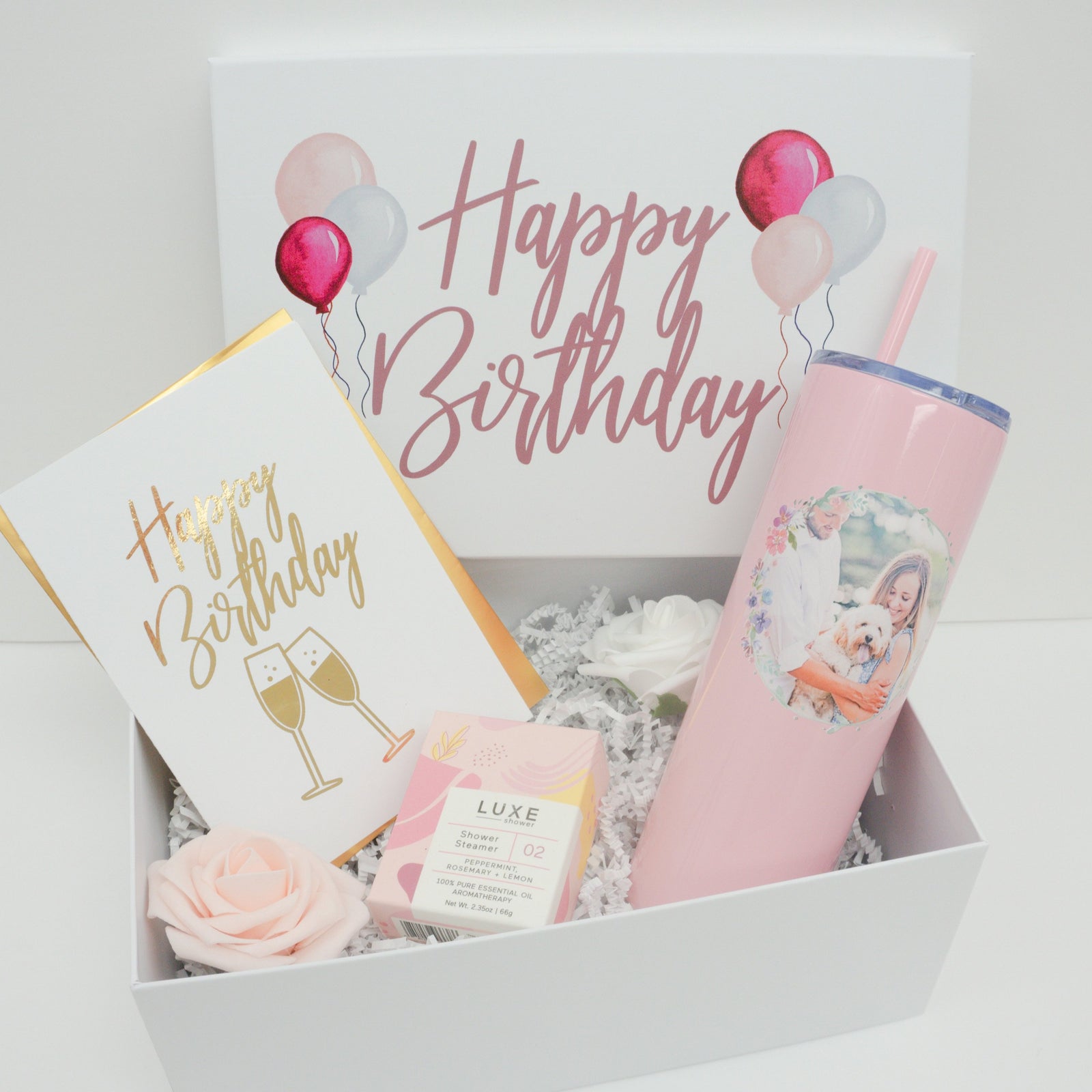 Happy Birthday Gift Box with Photo Tumbler