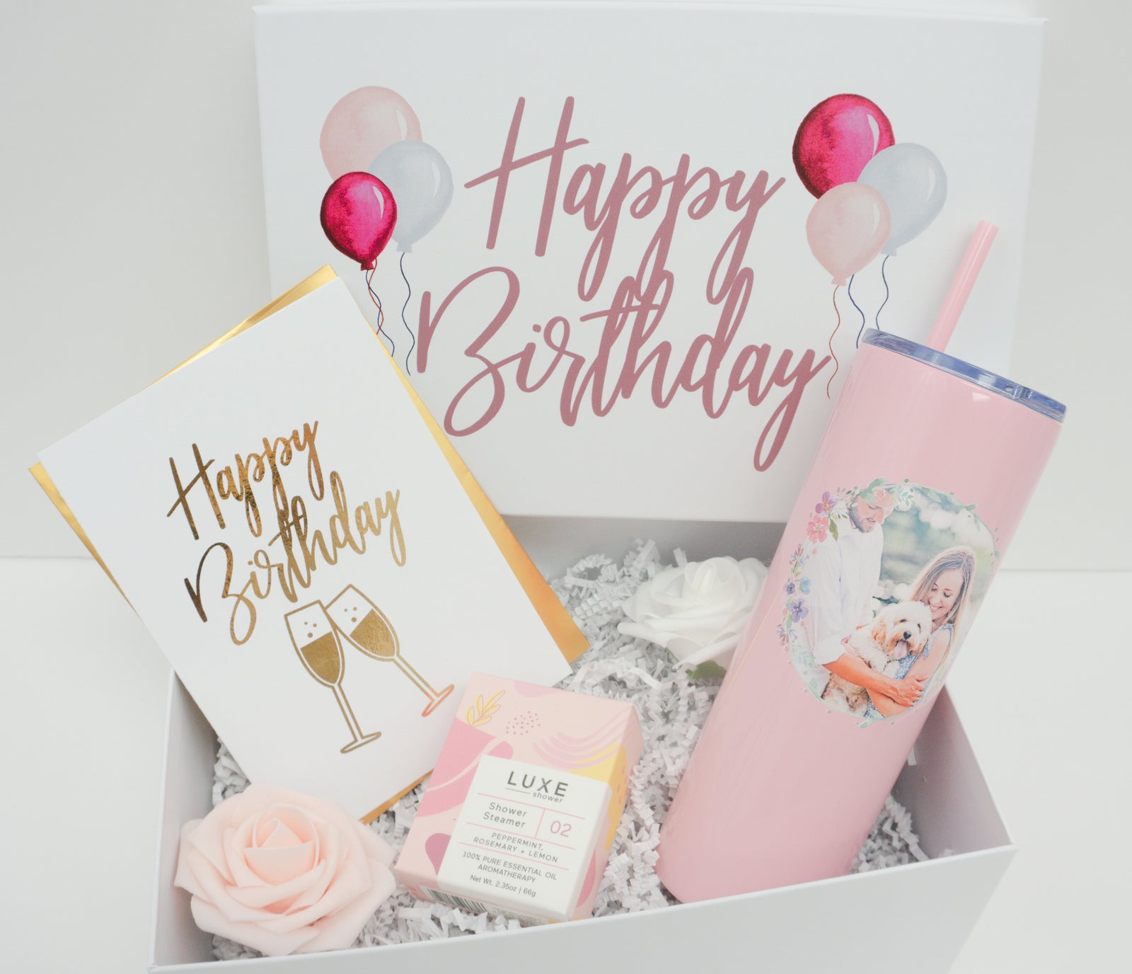 Happy Birthday Gift Box with Photo Tumbler