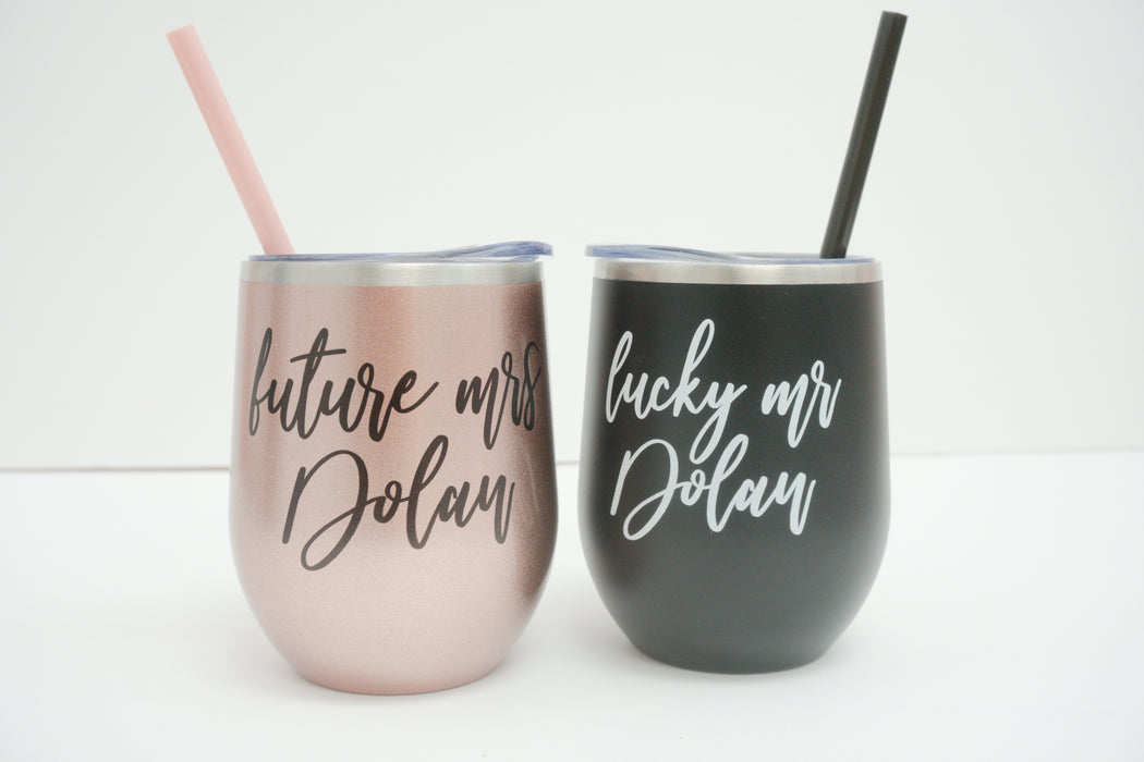 Future Mrs and Lucky Mr Wine Tumbler Set