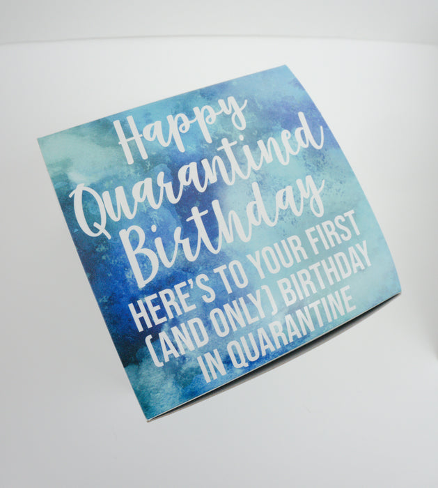 Here's to Your First Birthday in Quarantine Blue Watercolor Gift Box