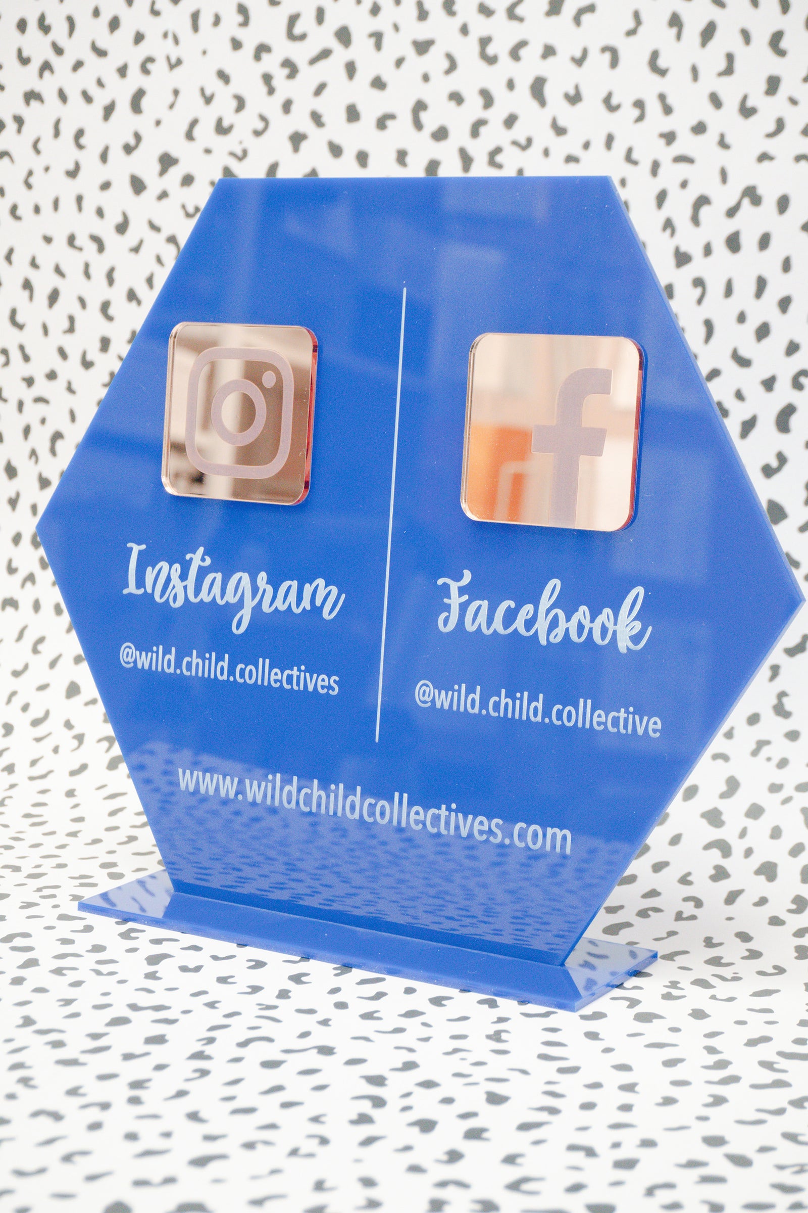 Social Media Acrylic Sign for Boutiques & Small Businesses