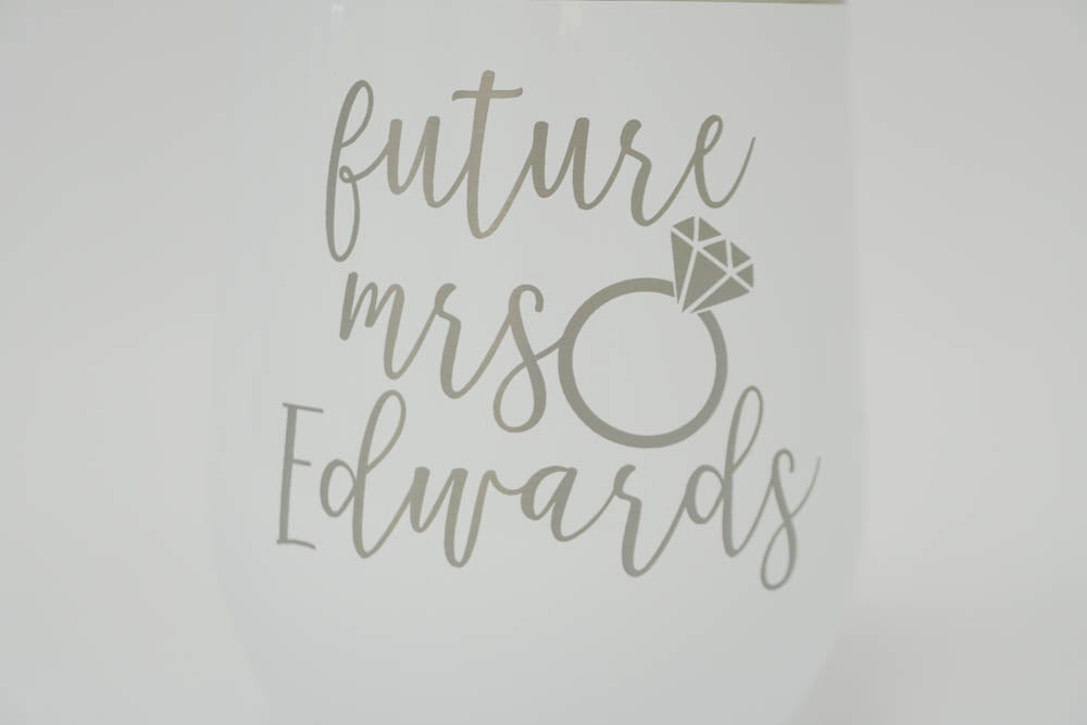 Engraved Future Mrs Wine Tumbler in Mila Font
