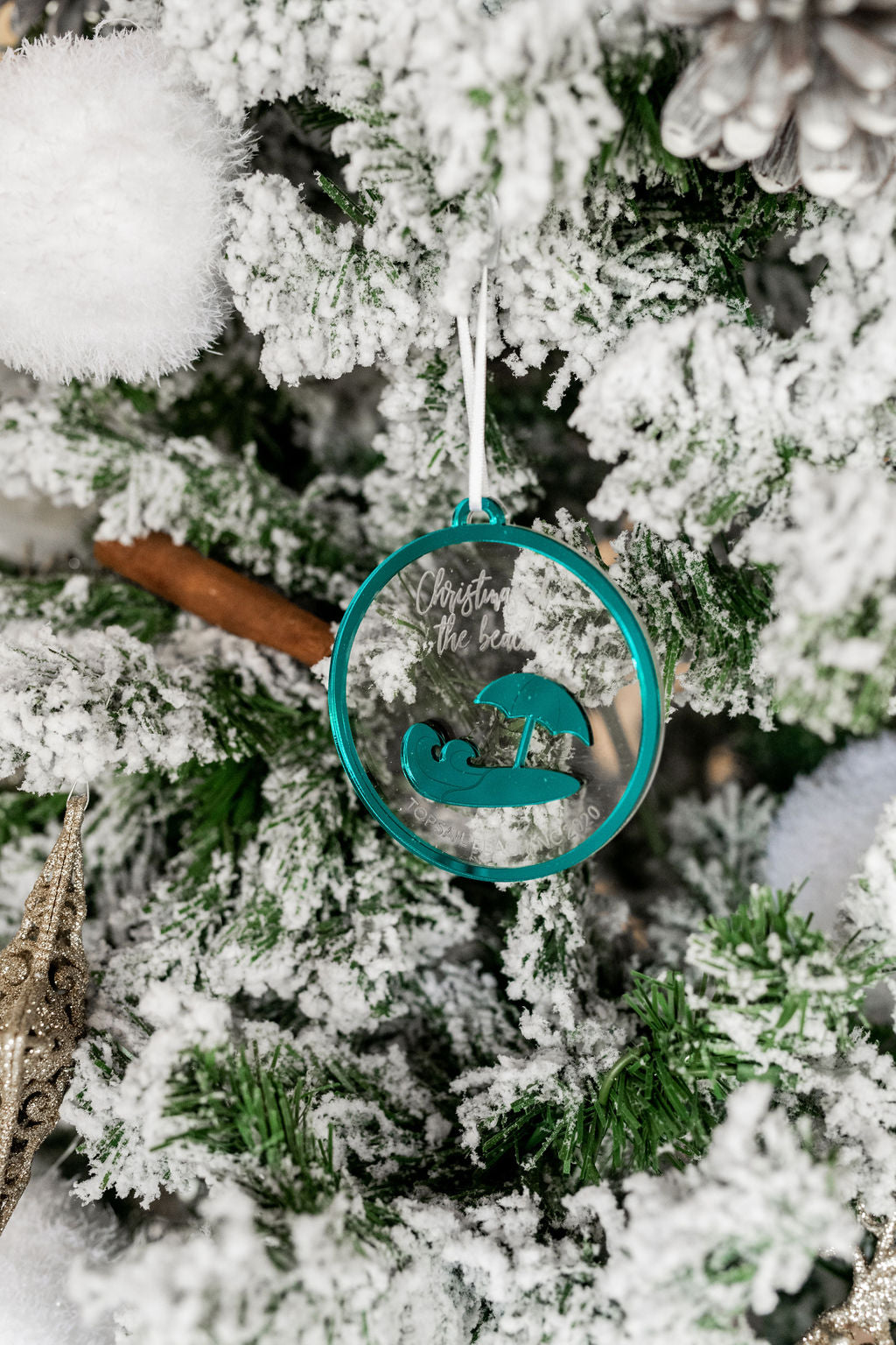 Christmas at the Beach Personalized Engraved Christmas Ornament