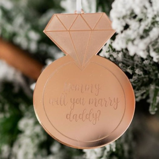 Will You Marry Daddy Engagement Engraved Christmas Ornament