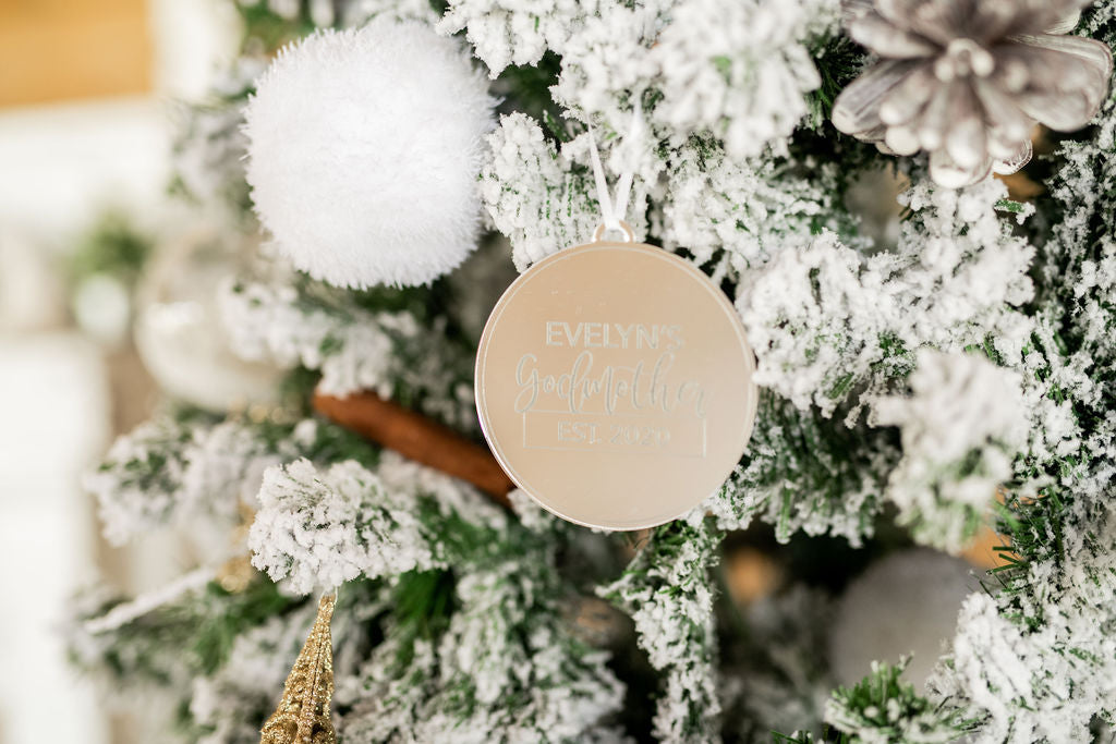 Personalized Godmother Engraved Christmas Ornament