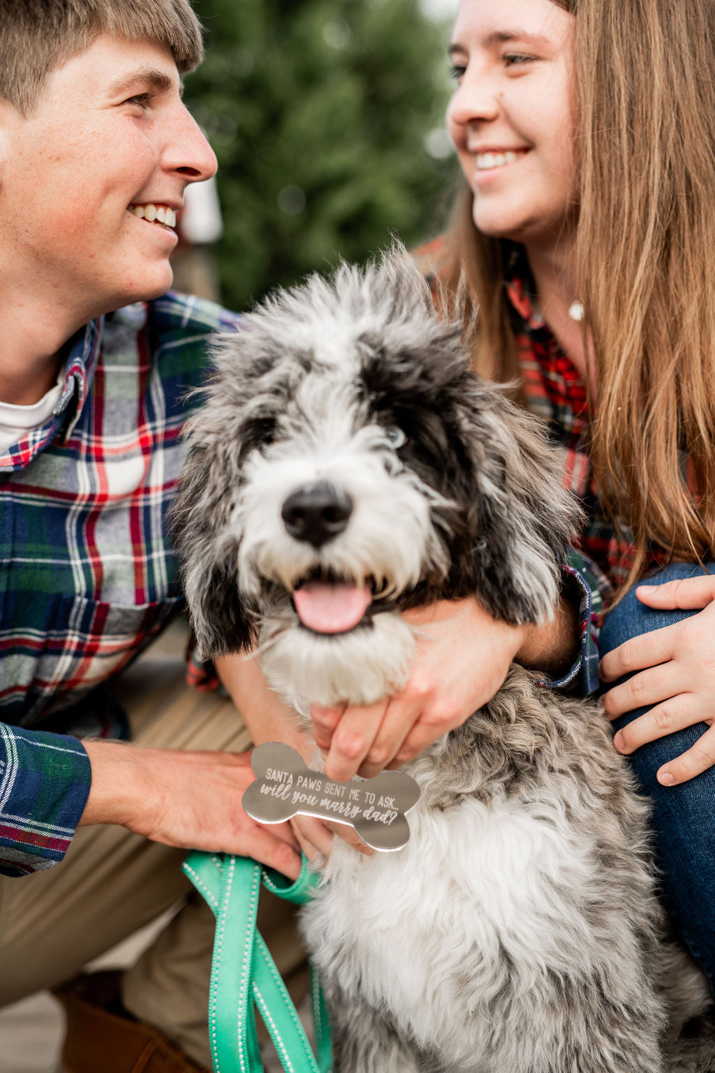 Will You Marry Dad Dog Bone Engraved Christmas Ornament