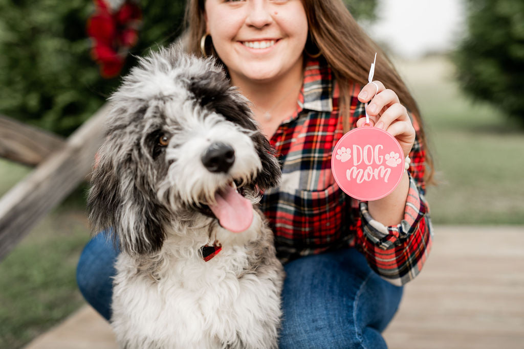 Dog Mom Engraved Christmas Ornament