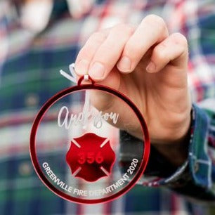 Fireman Personalized Engraved Christmas Ornament