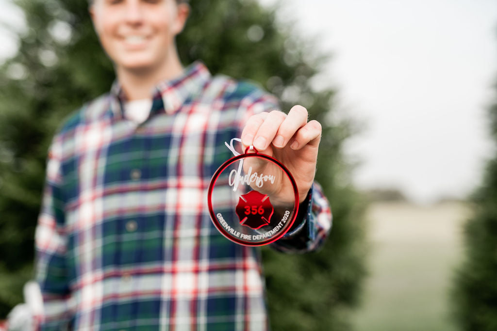 Fireman Personalized Engraved Christmas Ornament