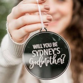 Personalized Godmother Proposal Engraved Christmas Ornament