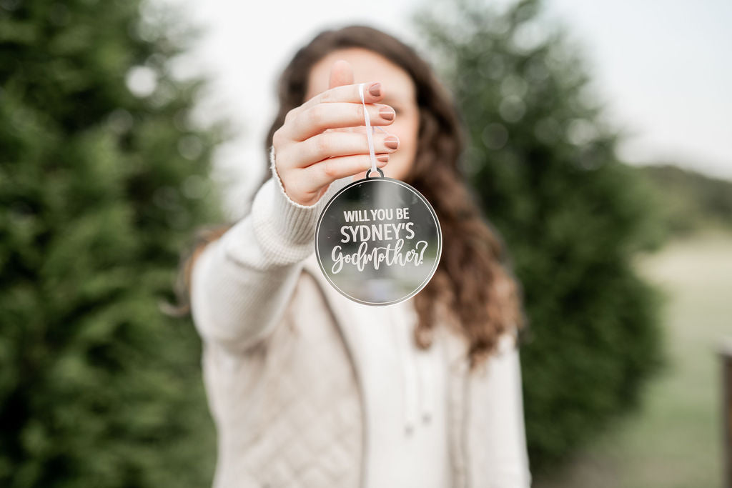 Personalized Godmother Proposal Engraved Christmas Ornament