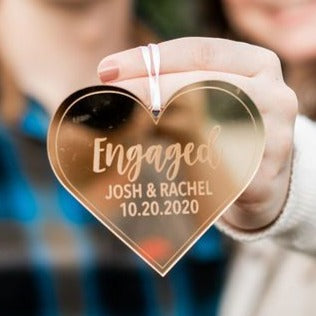 Personalized Engaged Engraved Christmas Ornament