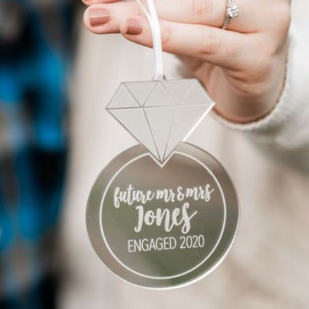 Future Mr and Mrs Personalized Engraved Christmas Ornament