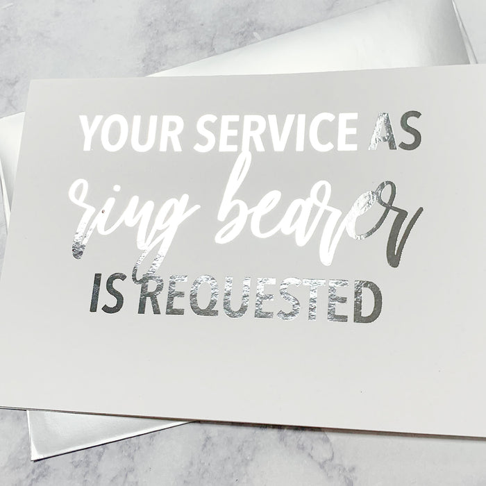 Your Service as Ring Bearer Is Requested Foiled Card & Envelope