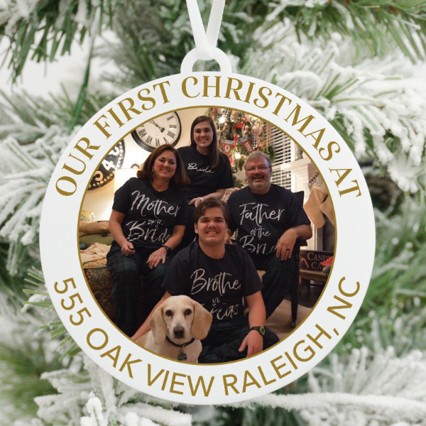 Our First Christmas inn Our New Home Photo Christmas Ornament