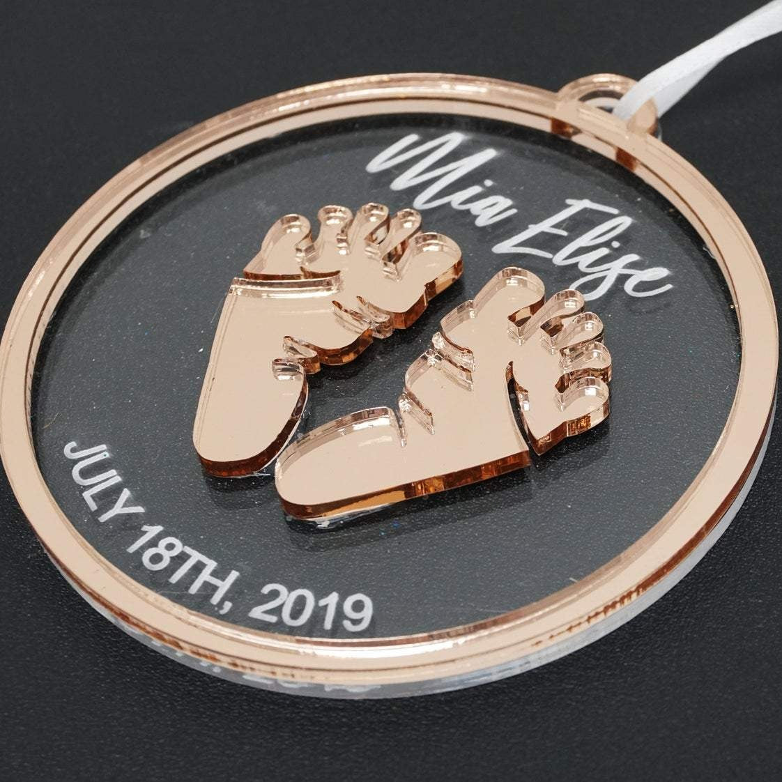 Baby Feet Personalized Engraved Christmas Ornament