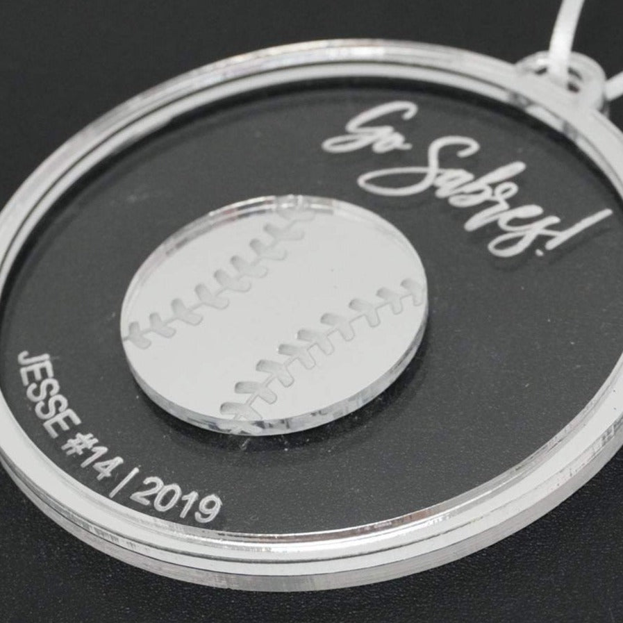 Baseball Player Personalized Engraved Christmas Ornament