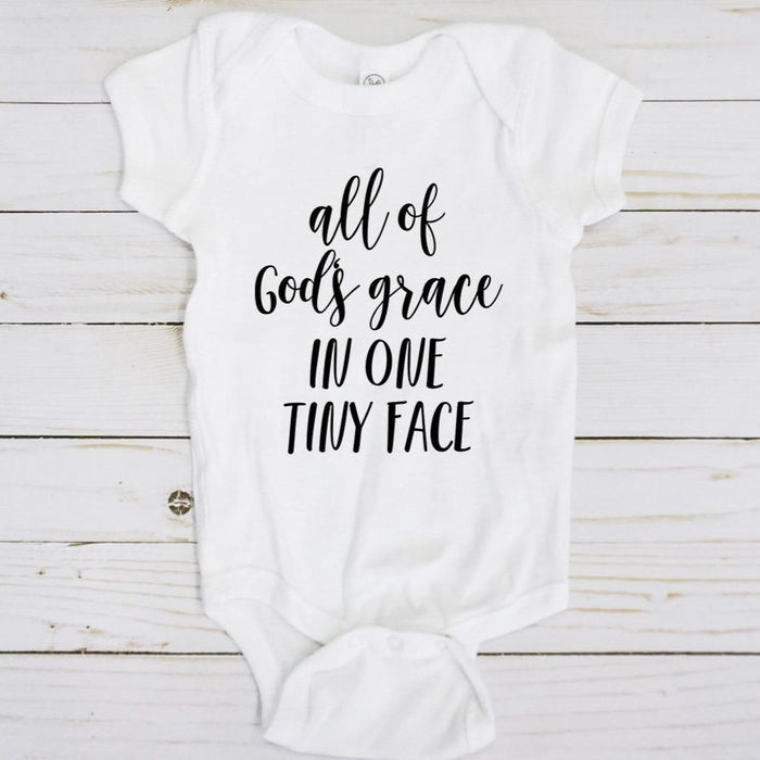 All of God's Grace in One Tiny Face Bodysuit