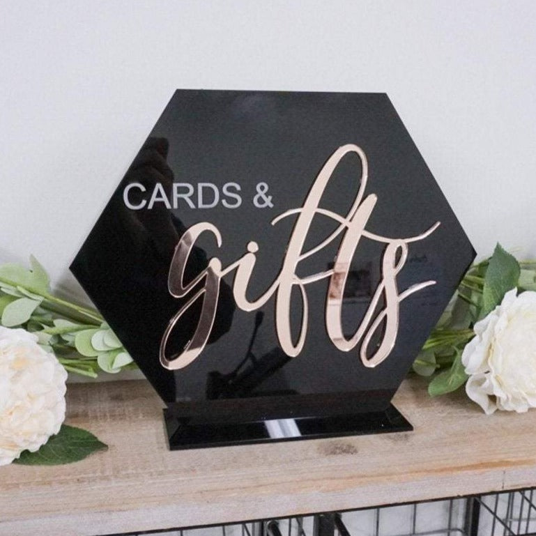 Cards and Gifts Acrylic Sign for Wedding