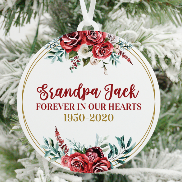 Grandpa Forever In Our Hearts Christmas Ornament